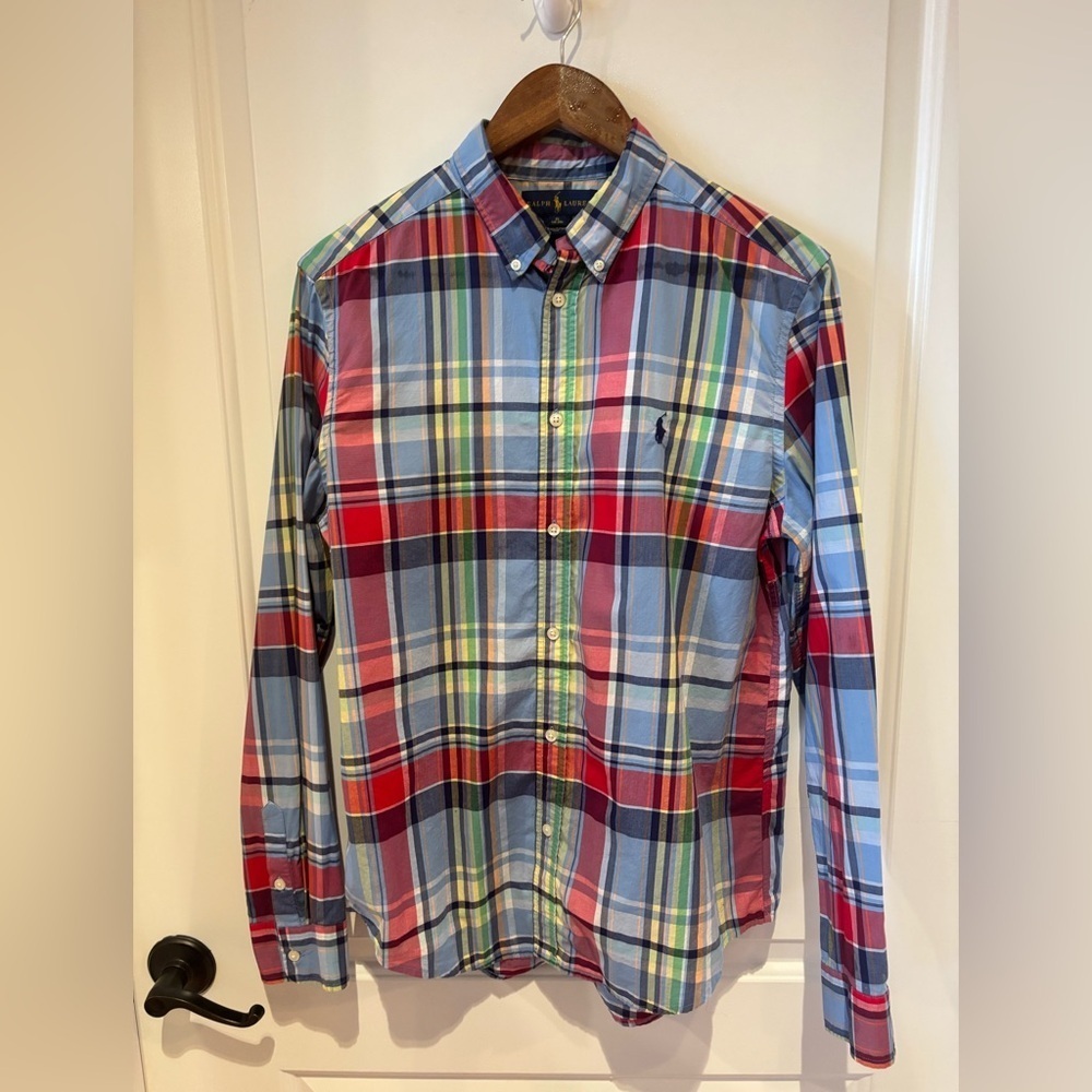 Ralph Lauren boys XL 18 20 multicolor plaid button down shirt